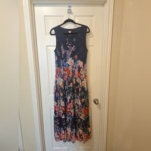 Reba Navy Floral Maxi Dress